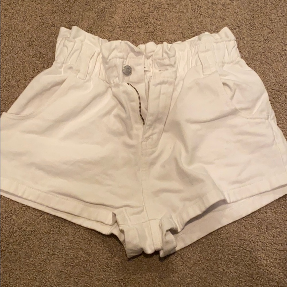 pacsun paper bag denim mom shorts